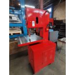 GROB VERTICAL BAND SAW, MODEL NSP-2, 18" THROAT, 32" X 32" TABLE, ON CASTERS, S/N 6153