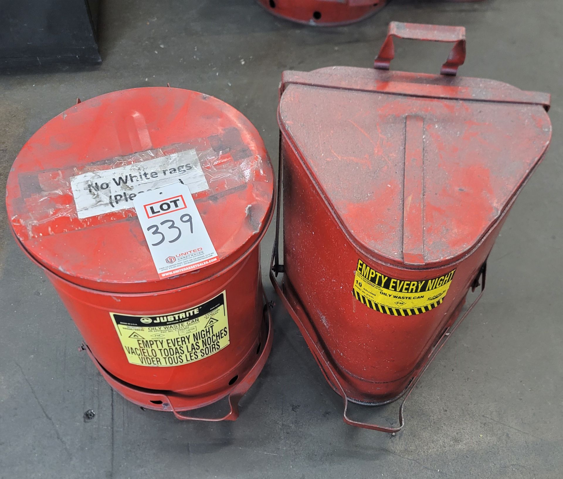 LOT - (2) OILY WASTE CANS