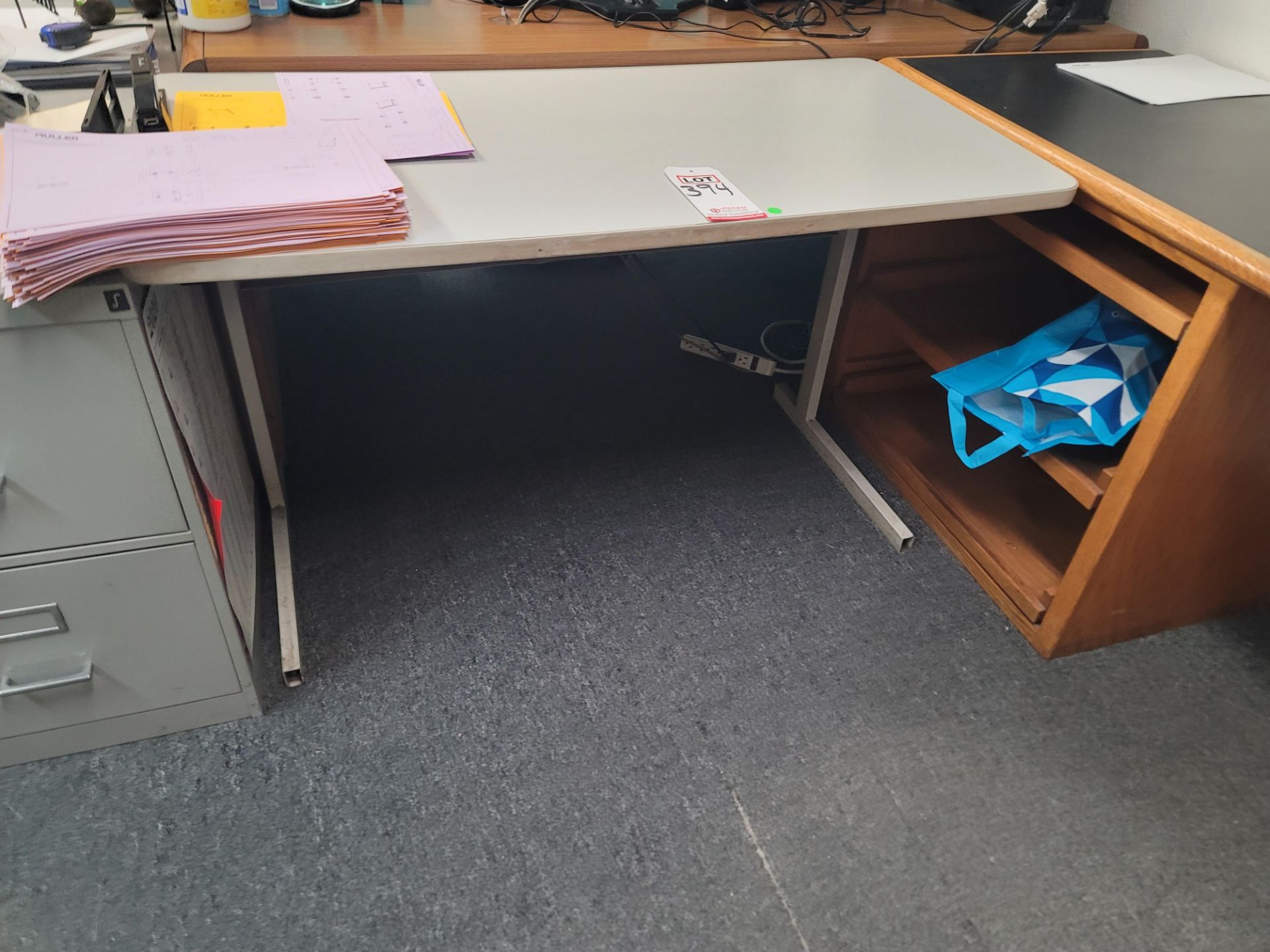 OFFICE TABLE, 4' X 2', CONTENTS NOT INCLUDED