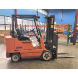 CLARK FORKLIFT, MODEL GCX25, 4,000 LB CAPACITY, LPG, 42" FORKS, 3-STAGE MAST, SIDE SHIFT, LOAD