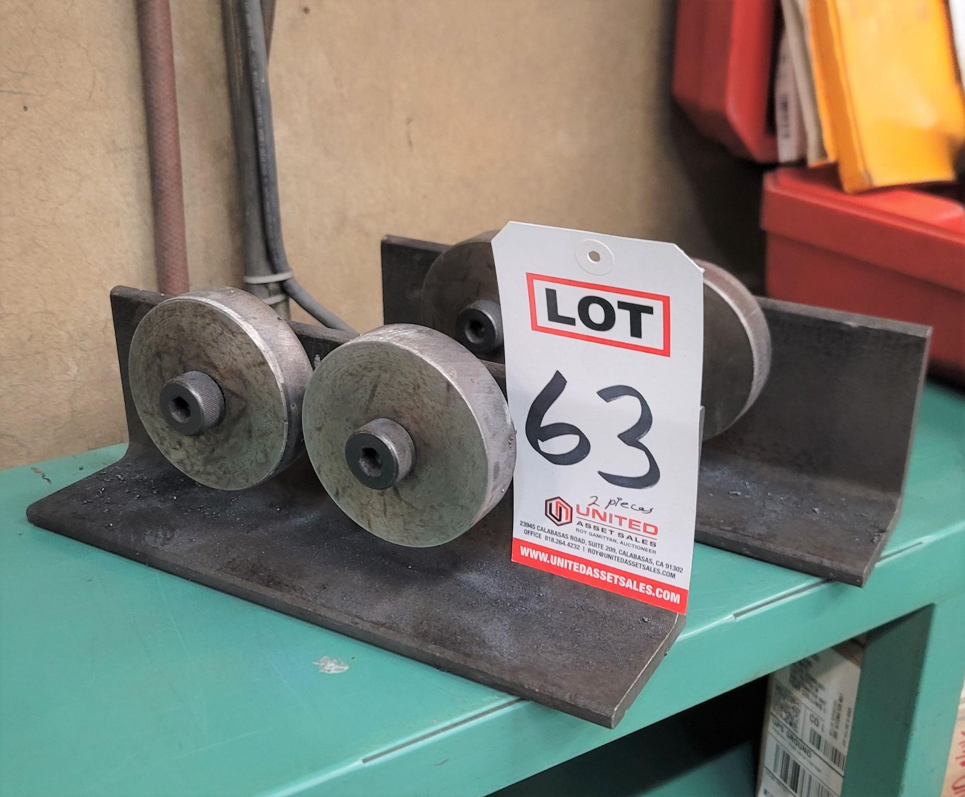 LOT - (2) SHOP-MADE PIPE ROLLERS