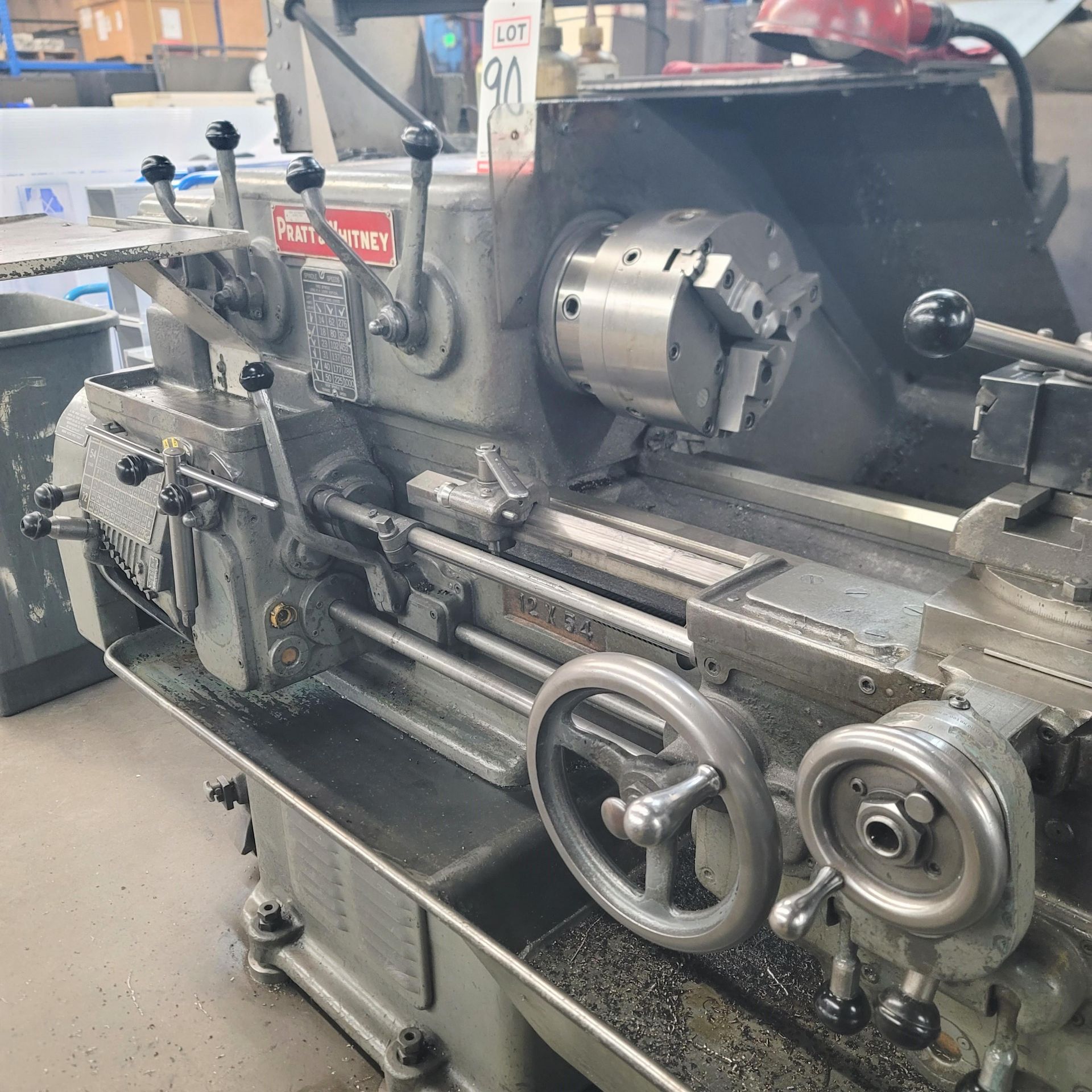 PRATT & WHITNEY MANUAL LATHE, 12" X 54", ACU-RITE TURNVISION DRO, 8" 3-JAW CHUCK, TAILSTOCK, QUICK - Image 4 of 16