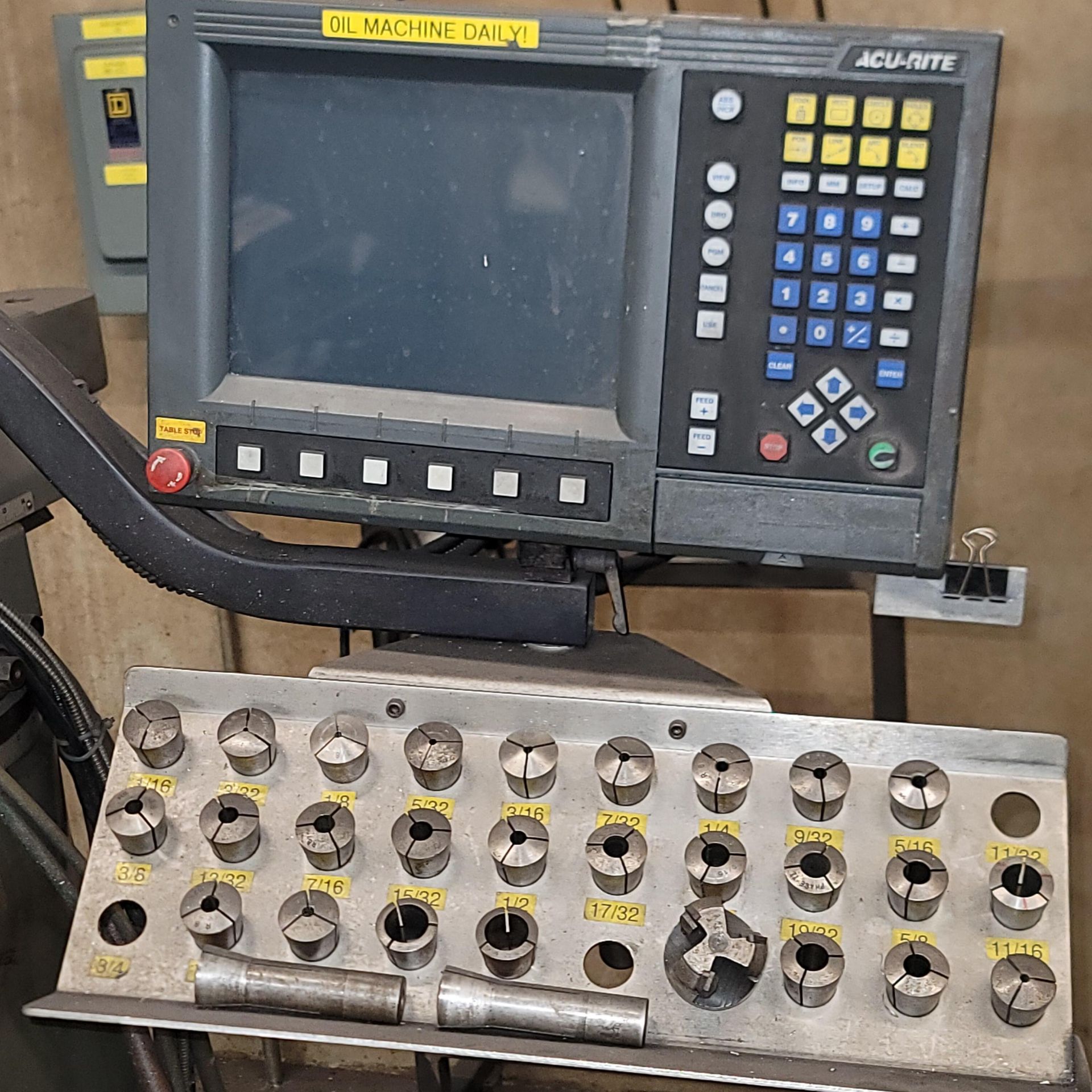 BRIDGEPORT VERTICAL MILL, ACU-RITE CNC CONTROL, POWER FEED, S/N ...