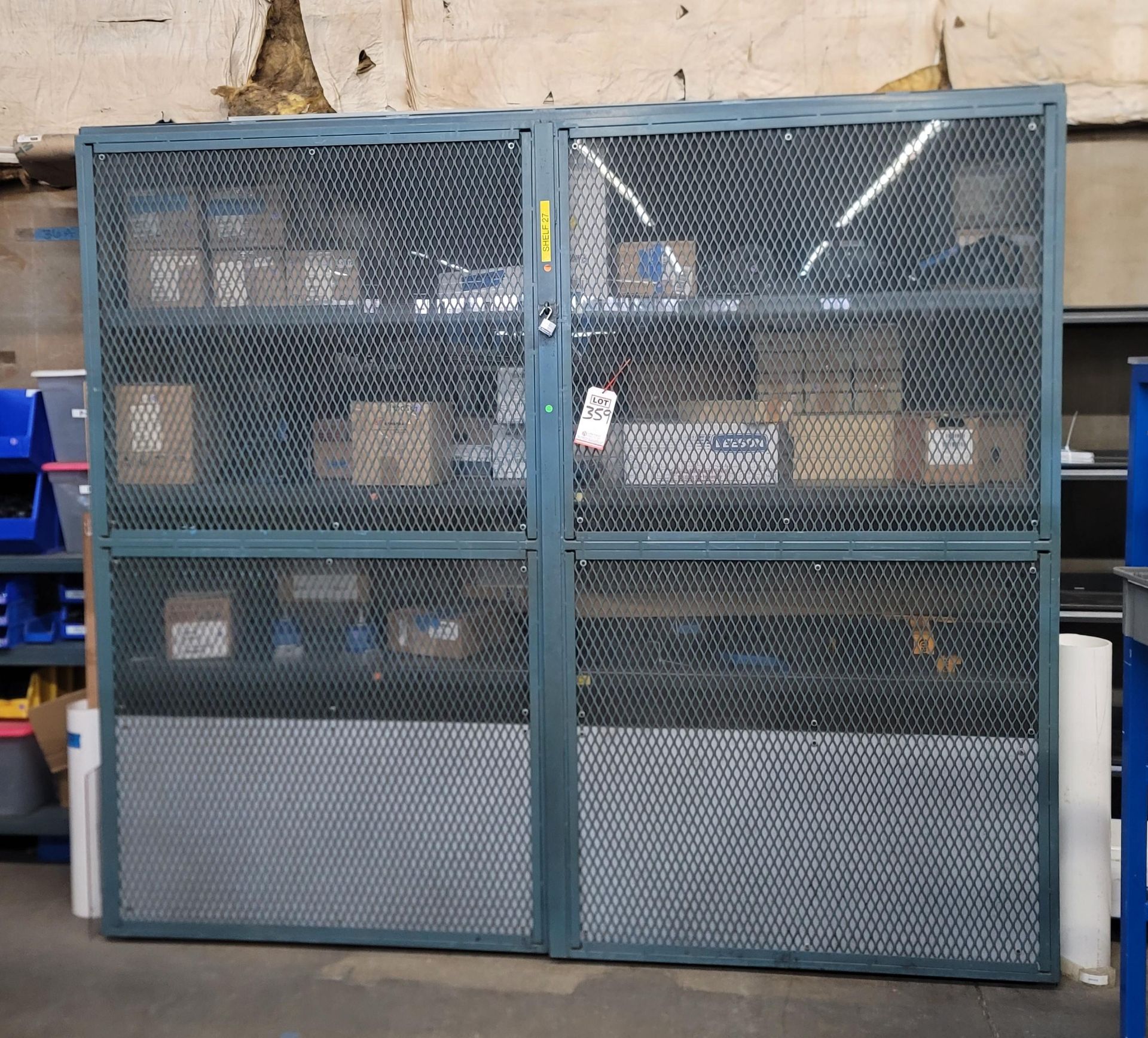 LARGE SECURITY STORAGE CABINET, 104" X 43-1/2" X 92" HT, CONTENTS NOT INCLUDED