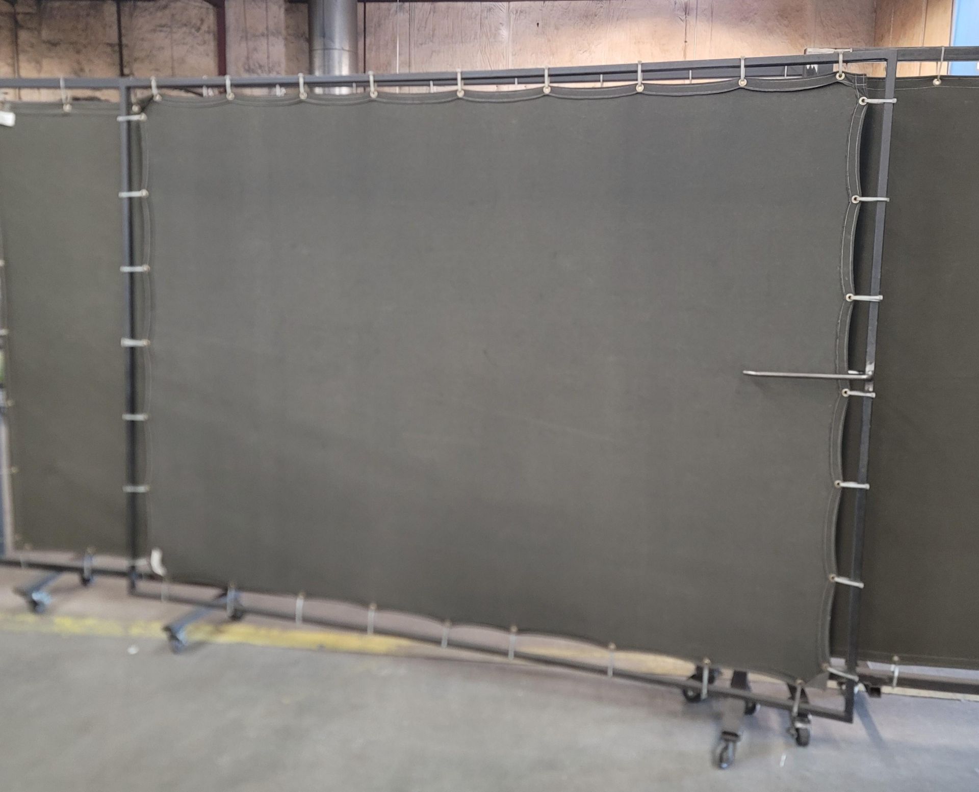 LOT - (3) WELDING SCREENS W/ WHEELS: (2) 6' X 10' AND (1) 6' X 8' - Image 2 of 2