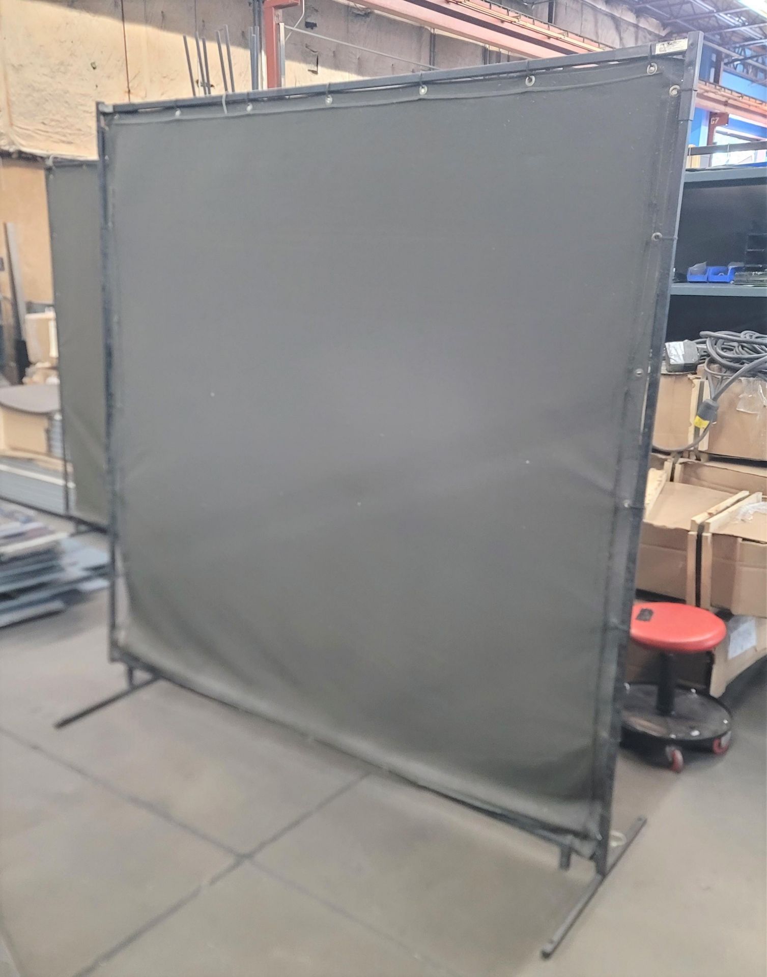 LOT - (4) WELDING SCREENS: (3) 6' X 10', (1) 6' X 6', NOTE: (1) 10' SCREEN IS RIPPED