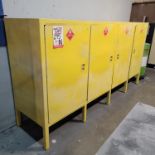 4-DOOR FLAMMABLE LIQUIDS STORAGE CABINET, 10'-1" X 28" X 5' HT, CONTENTS NOT INCLUDED