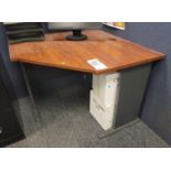 CORNER DESK, 42" X 42", CONTENTS NOT INCLUDED