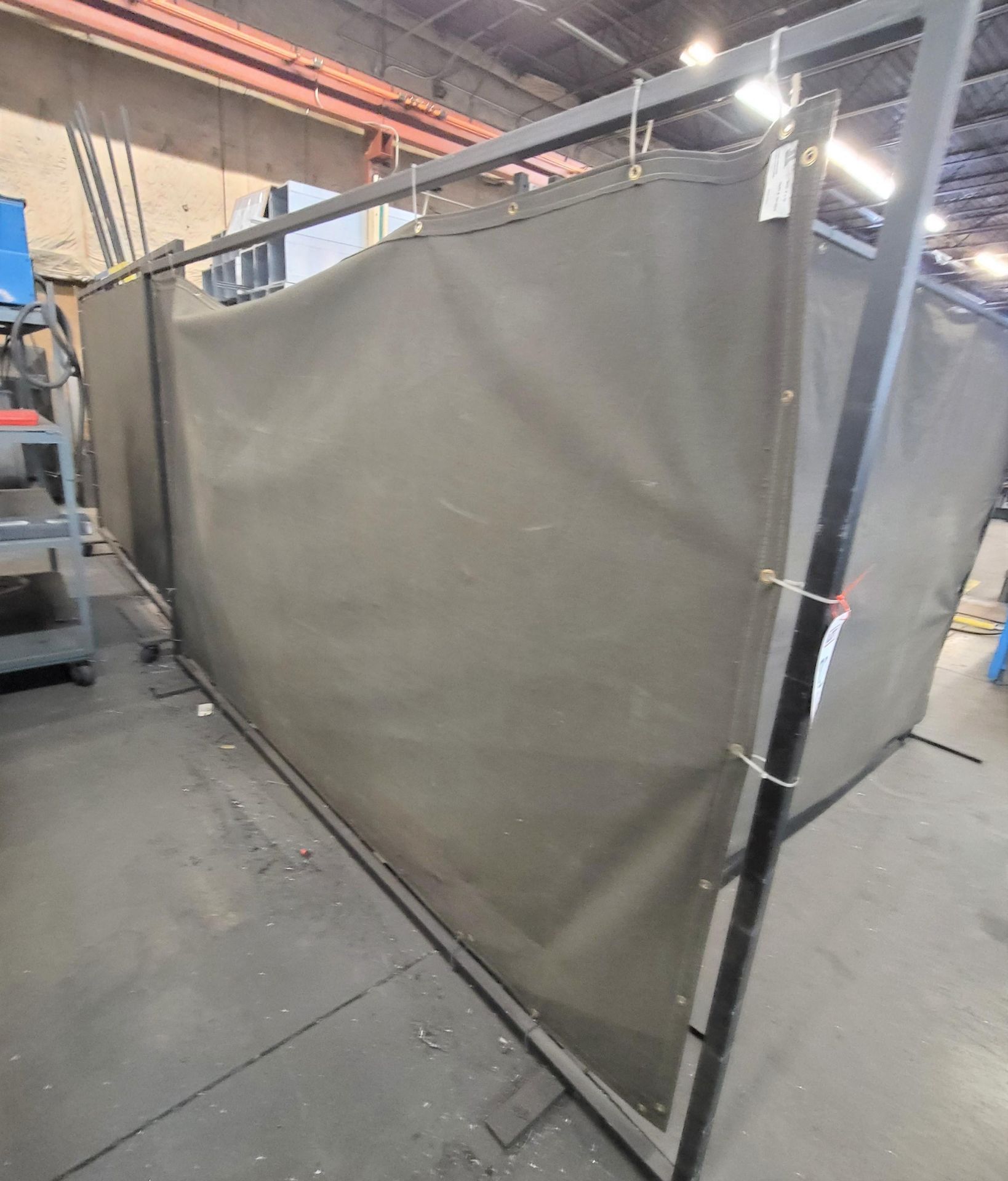 LOT - (4) WELDING SCREENS: (3) 6' X 10', (1) 6' X 6', NOTE: (1) 10' SCREEN IS RIPPED - Image 3 of 4