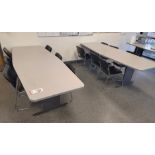 LOT - (2) LUNCH TABLES, 8' X 3' EACH, W/ CHAIRS