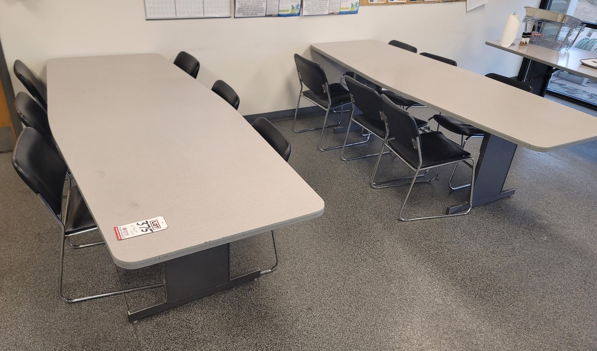 LOT - (2) LUNCH TABLES, 8' X 3' EACH, W/ CHAIRS