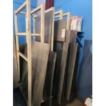 LOT - CONTENTS ONLY OF RACK: MOSTLY ALUMINUM SHEET W/ SOME STEEL, ALUMINUM DIAMOND PLATE SHEET