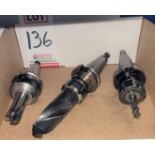 LOT - (3) CAT 40 TOOL HOLDERS, W/ TOOLS