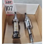 LOT - (2) CAT 40 TOOL HOLDERS, W/ TOOLS