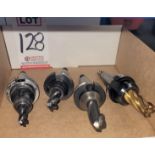 LOT - (4) CAT 40 TOOL HOLDERS, W/ TOOLS