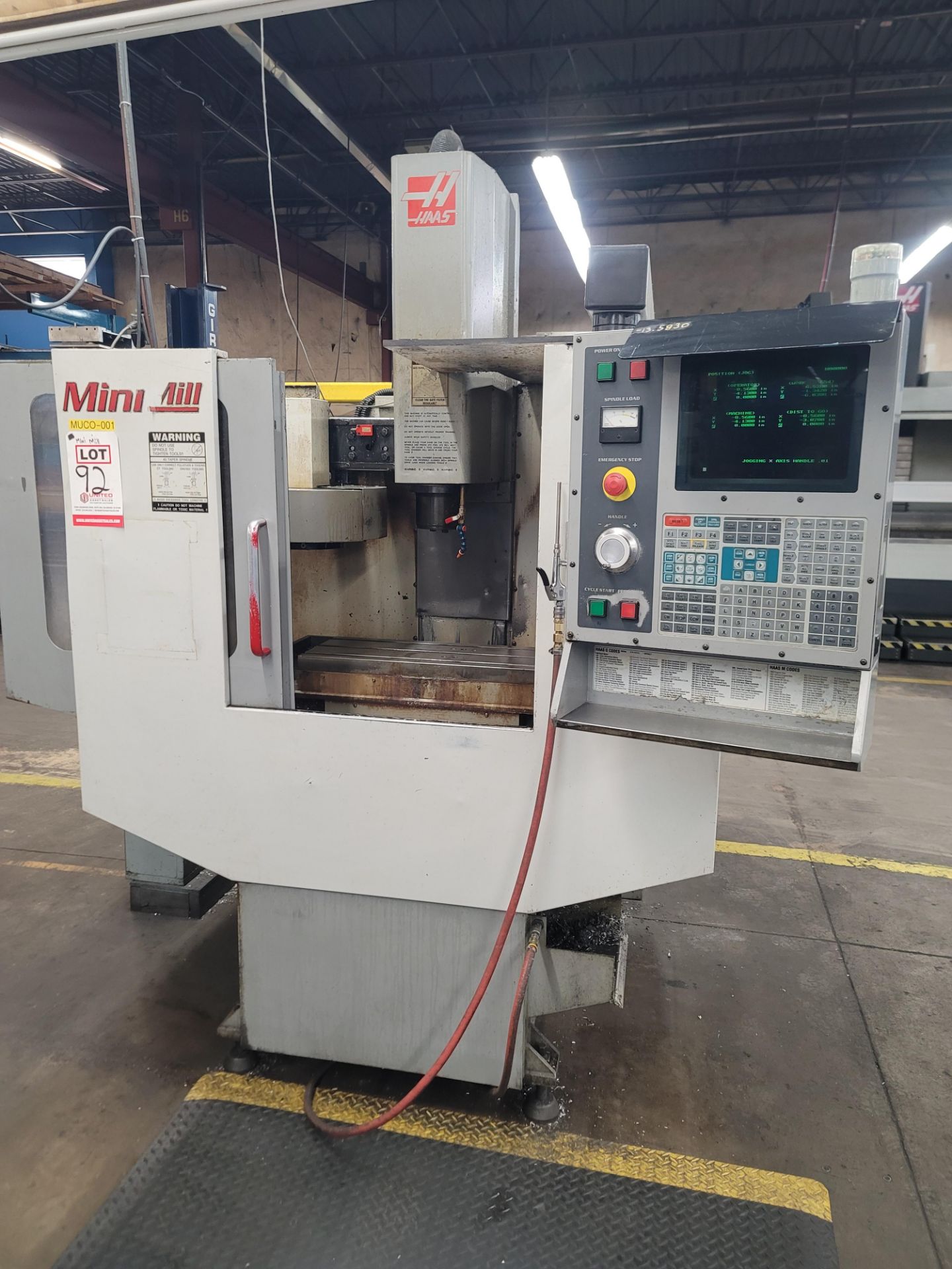 2001 HAAS MINI MILL VERTICAL MACHINING CENTER, XYZ TRAVELS: 16" X 12" X 10", 28" X 12" TABLE, 10- - Image 9 of 11