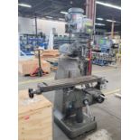 BRIDGEPORT VERTICAL MILL, DELOS DS-2V DRO, POWER FEED, S/N BR270985, J-HEAD S/N J298607, R8 COLLETS,