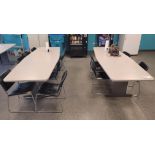 LOT - (2) LUNCH TABLES, 8' X 3' EACH, W/ CHAIRS