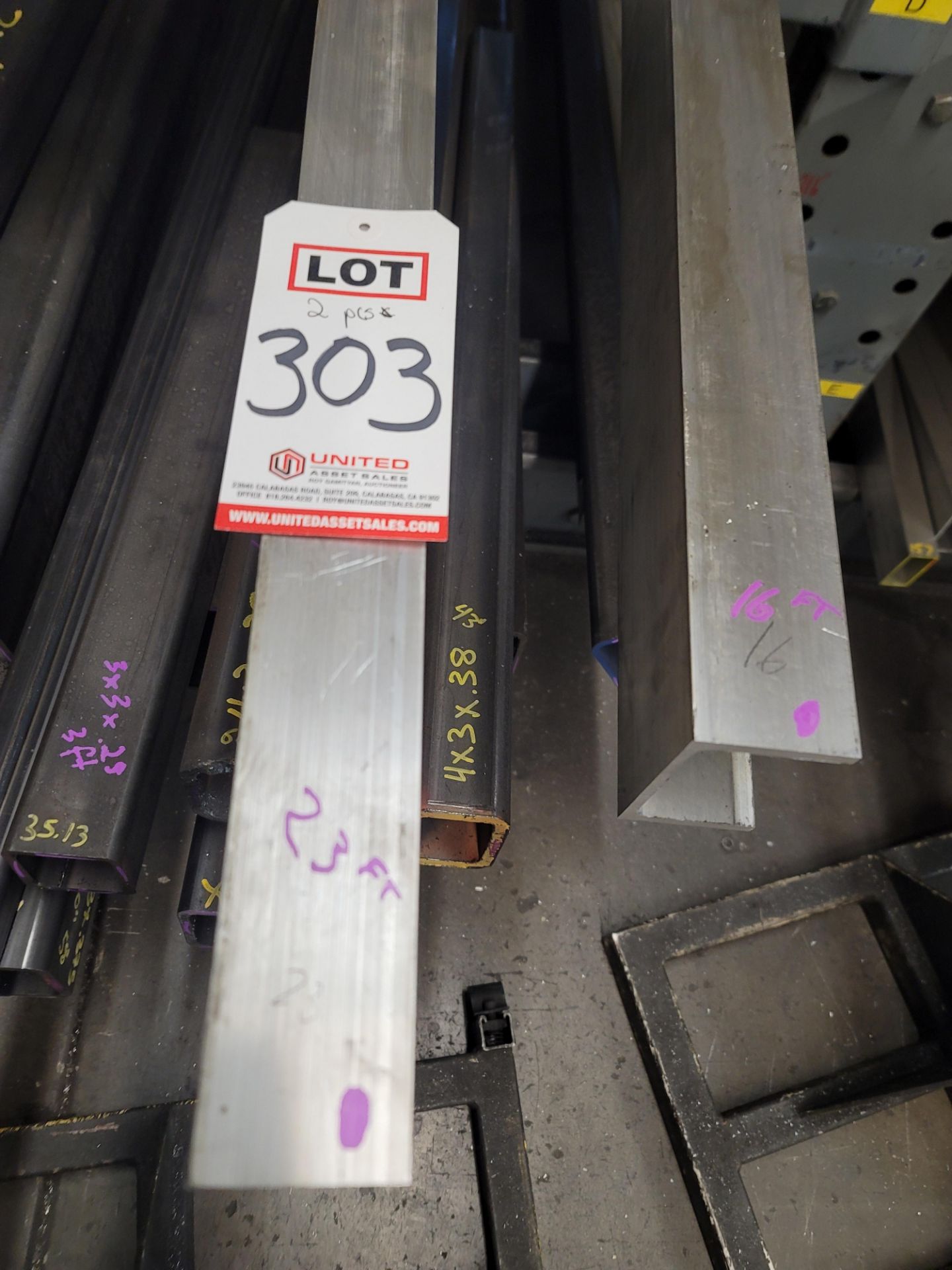 LOT - (2) PIECES OF ALUMINUM CHANNEL, 16' AND 23' LENGTHS - Image 2 of 2