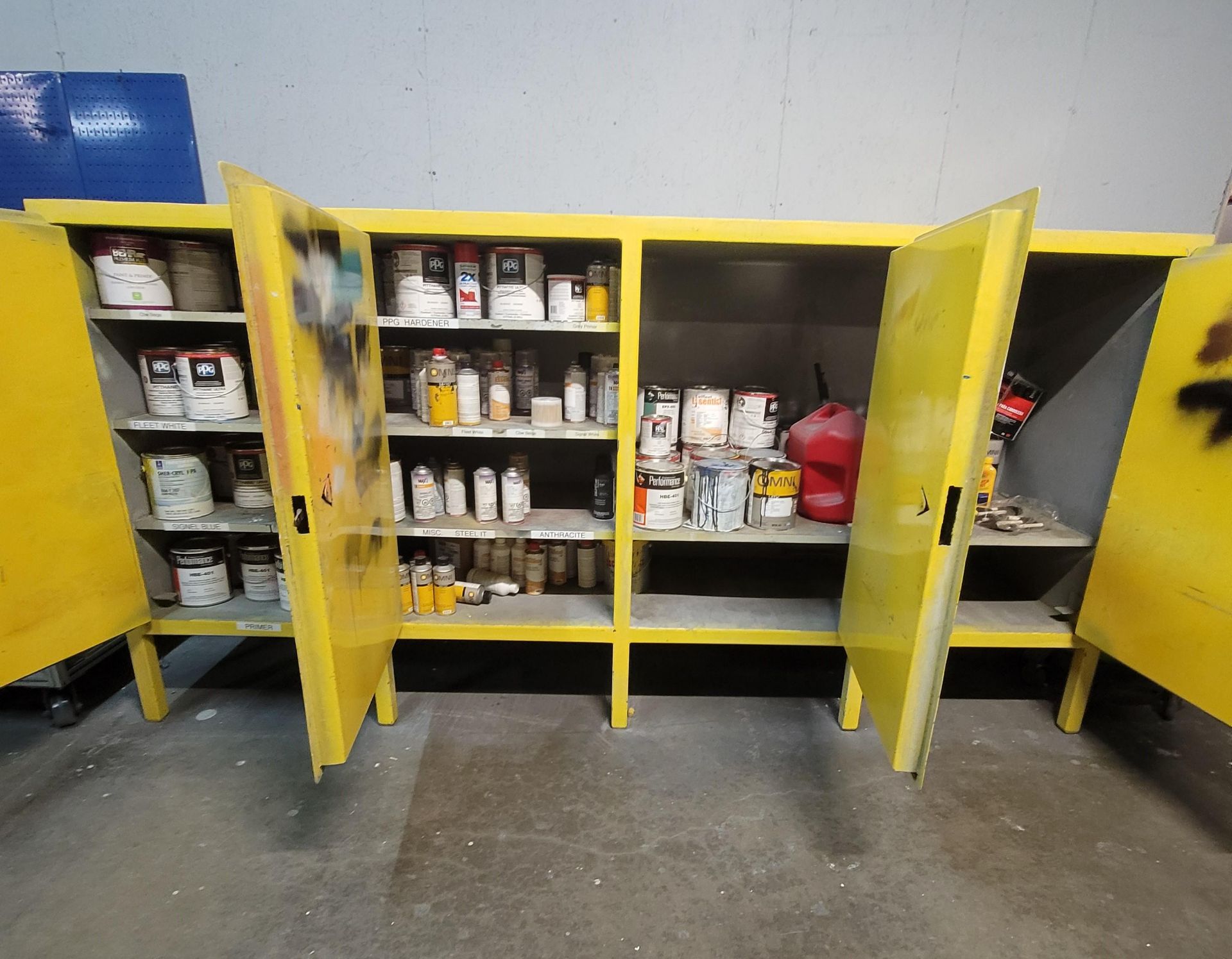 4-DOOR FLAMMABLE LIQUIDS STORAGE CABINET, 10'-1" X 28" X 5' HT, CONTENTS NOT INCLUDED - Image 3 of 3