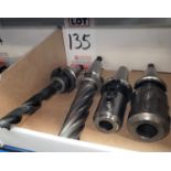 LOT - (4) CAT 40 TOOL HOLDERS, W/ TOOLS