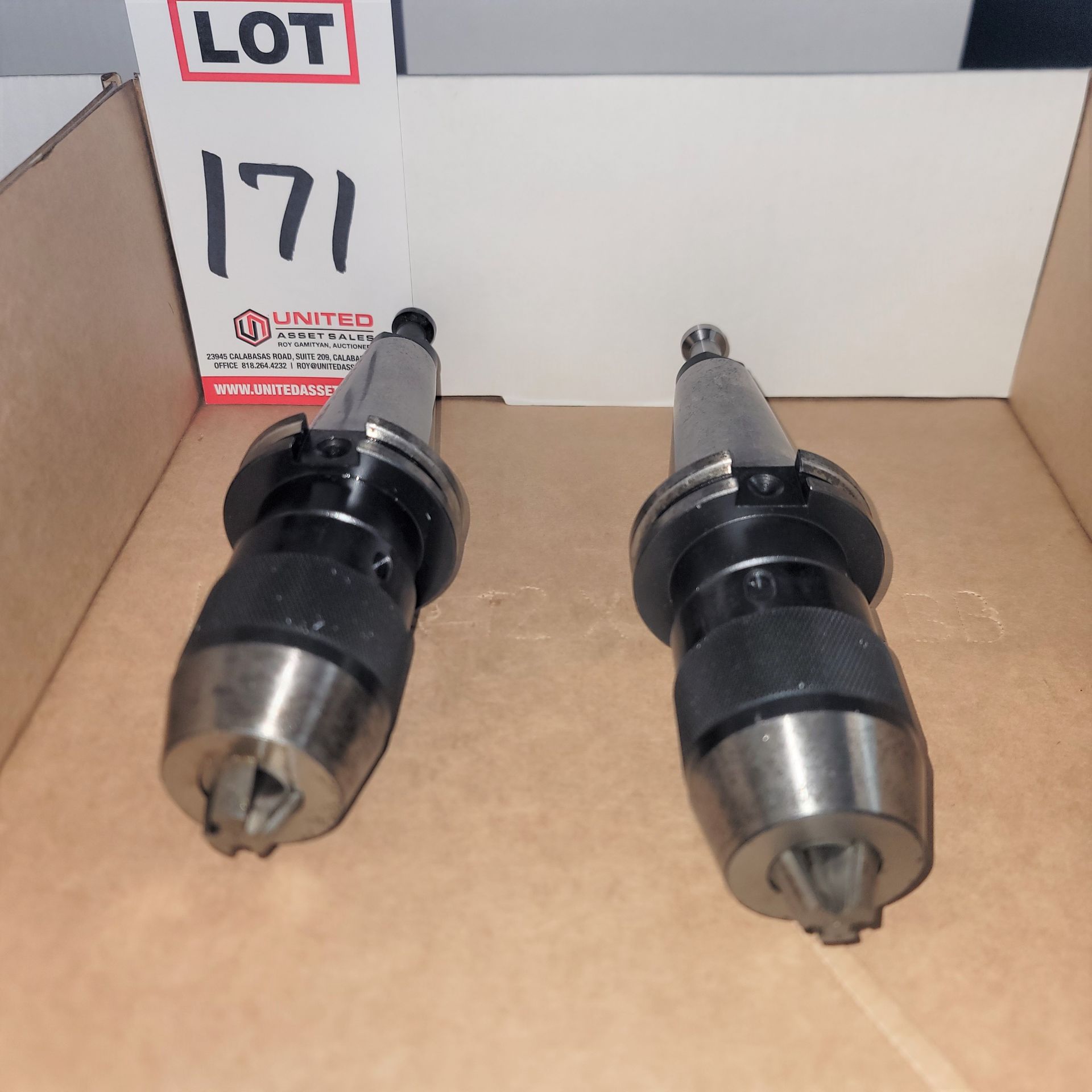 LOT - (2) CAT 40 1/2" KEYLESS SPEED CHUCKS