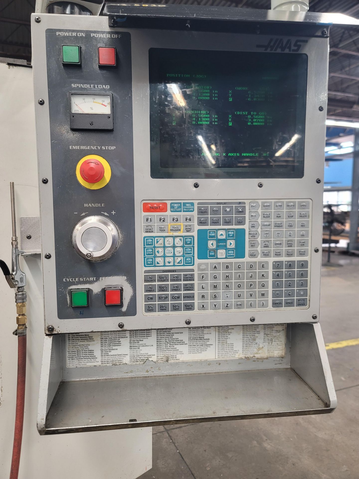 2001 HAAS MINI MILL VERTICAL MACHINING CENTER, XYZ TRAVELS: 16" X 12" X 10", 28" X 12" TABLE, 10- - Image 6 of 11