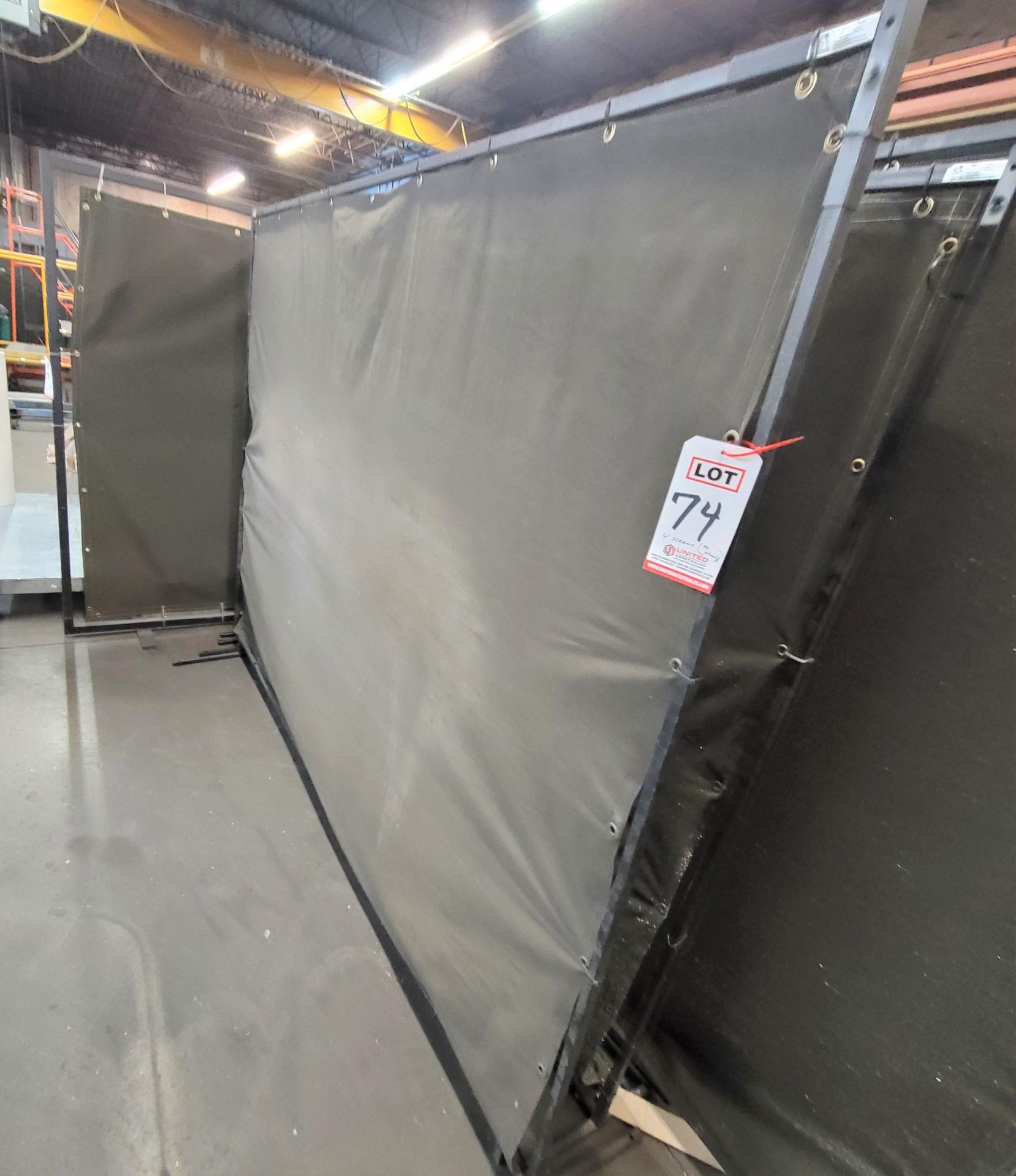LOT - (4) WELDING SCREENS: (3) 6' X 8' AND (1) 6' X 10'