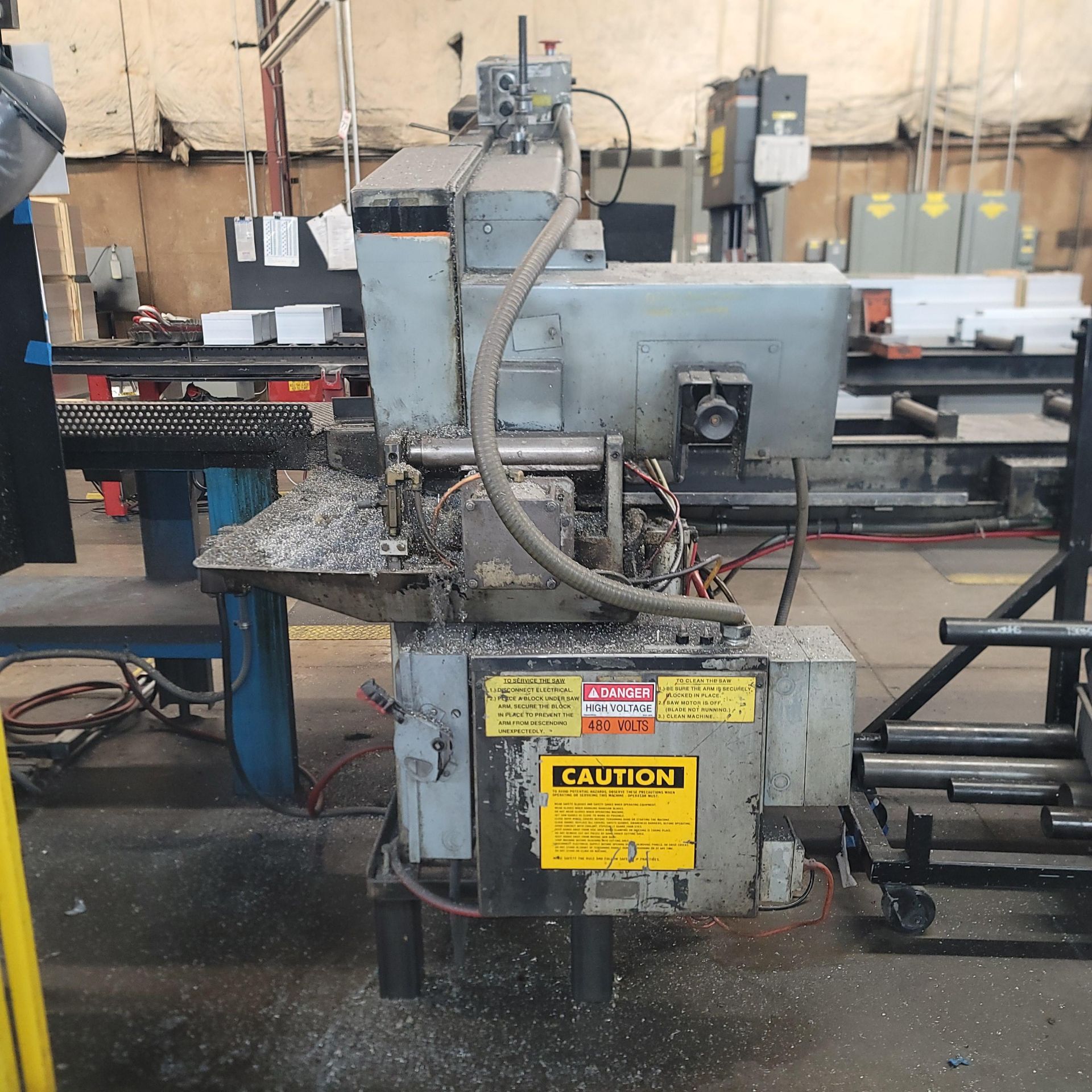 HEM HORIZONTAL AUTOMATIC BAND SAW, MODEL H90A-B/F, (2) HYDRAULIC CLAMPS, COOLANT, S/N 633998 - Image 10 of 11