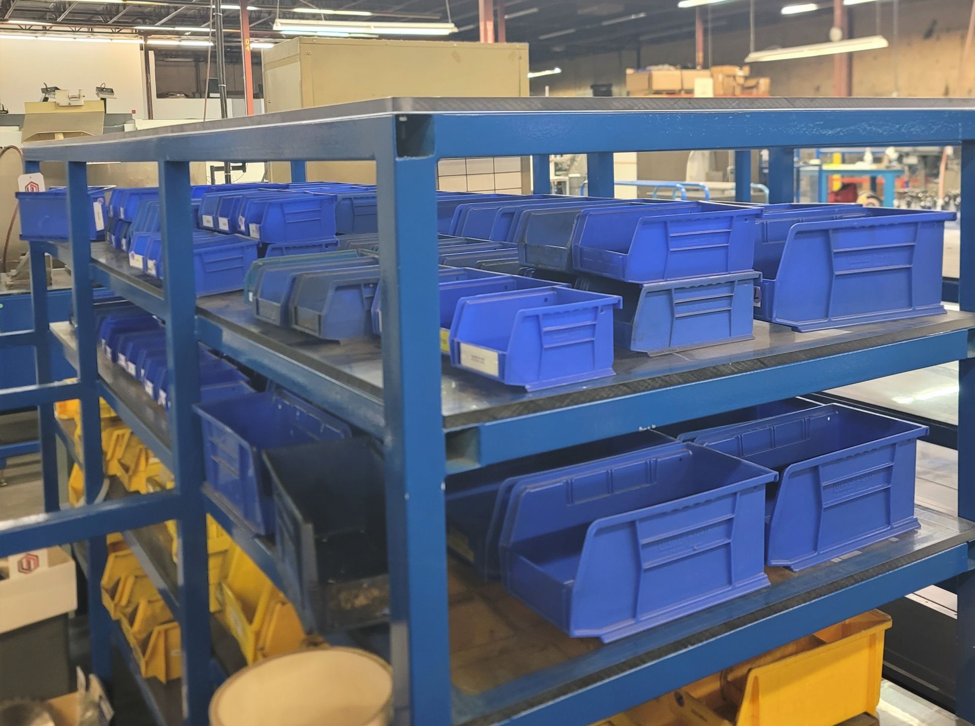 LOT - BLUE PLASTIC STORAGE BINS, STACKABLE - Image 2 of 2