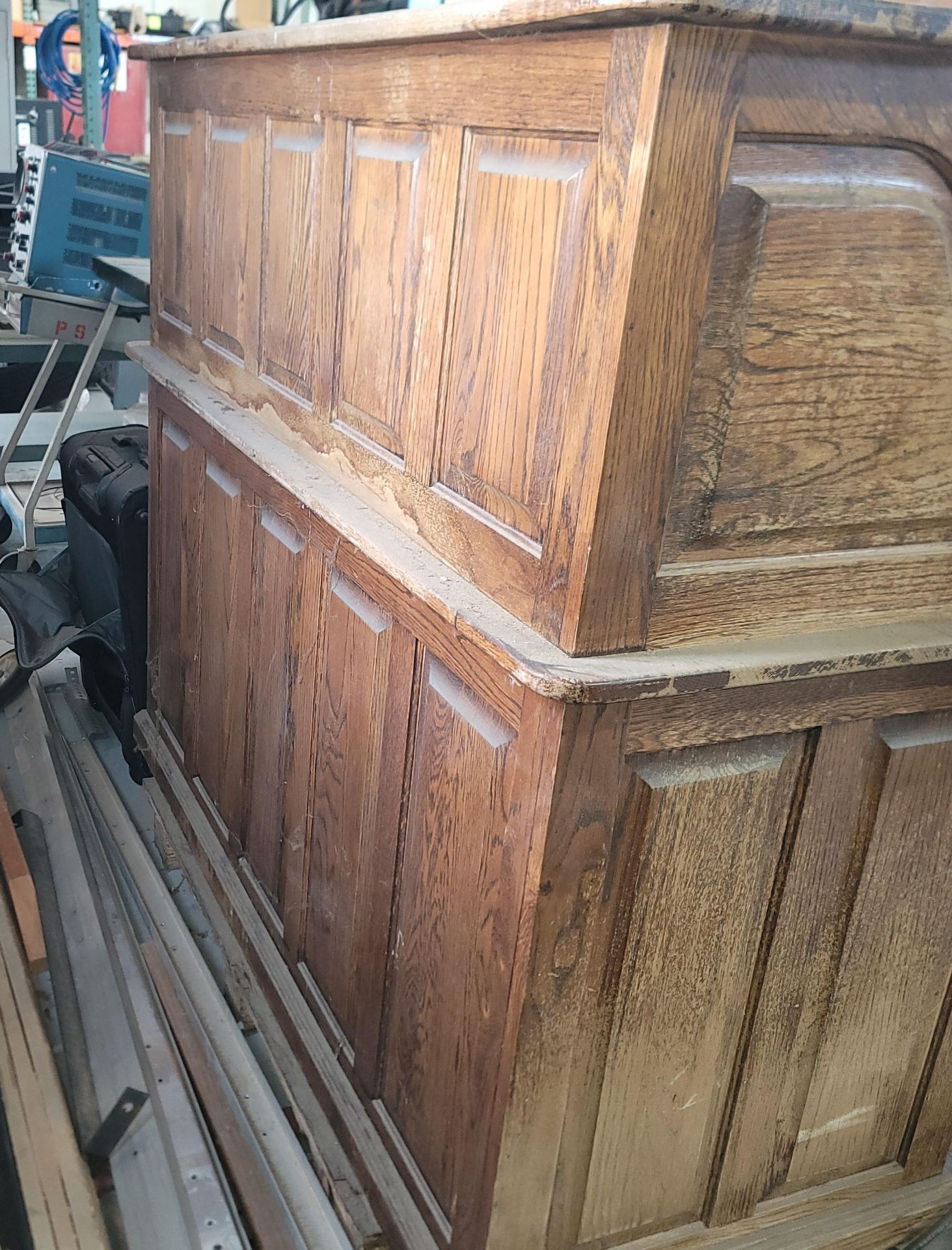 OAK ROLL-TOP DESK, 56" X 26", BY THE BARN FURNITURE, VAN NUYS - Image 3 of 3