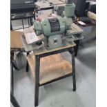 6" DOUBLE END TOOL-CUTTER GRINDER, 1/2 HP, 3400 RPM, ON STAND, UNBRANDED, 115V/SINGLE PHASE, S/N