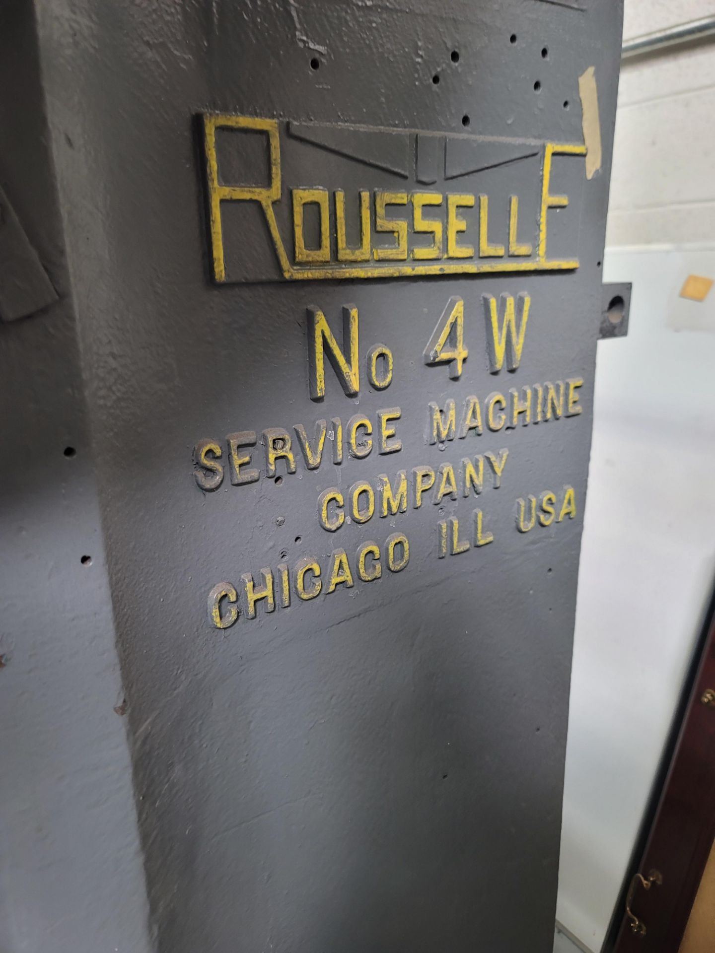 ROUSSELLE NO. 4W GAP FRAME DOUBLE CRANK PRESS, 40 TON, 48" X 14" BED, OPEN BACK/STATIONARY, S/N 330 - Image 4 of 4