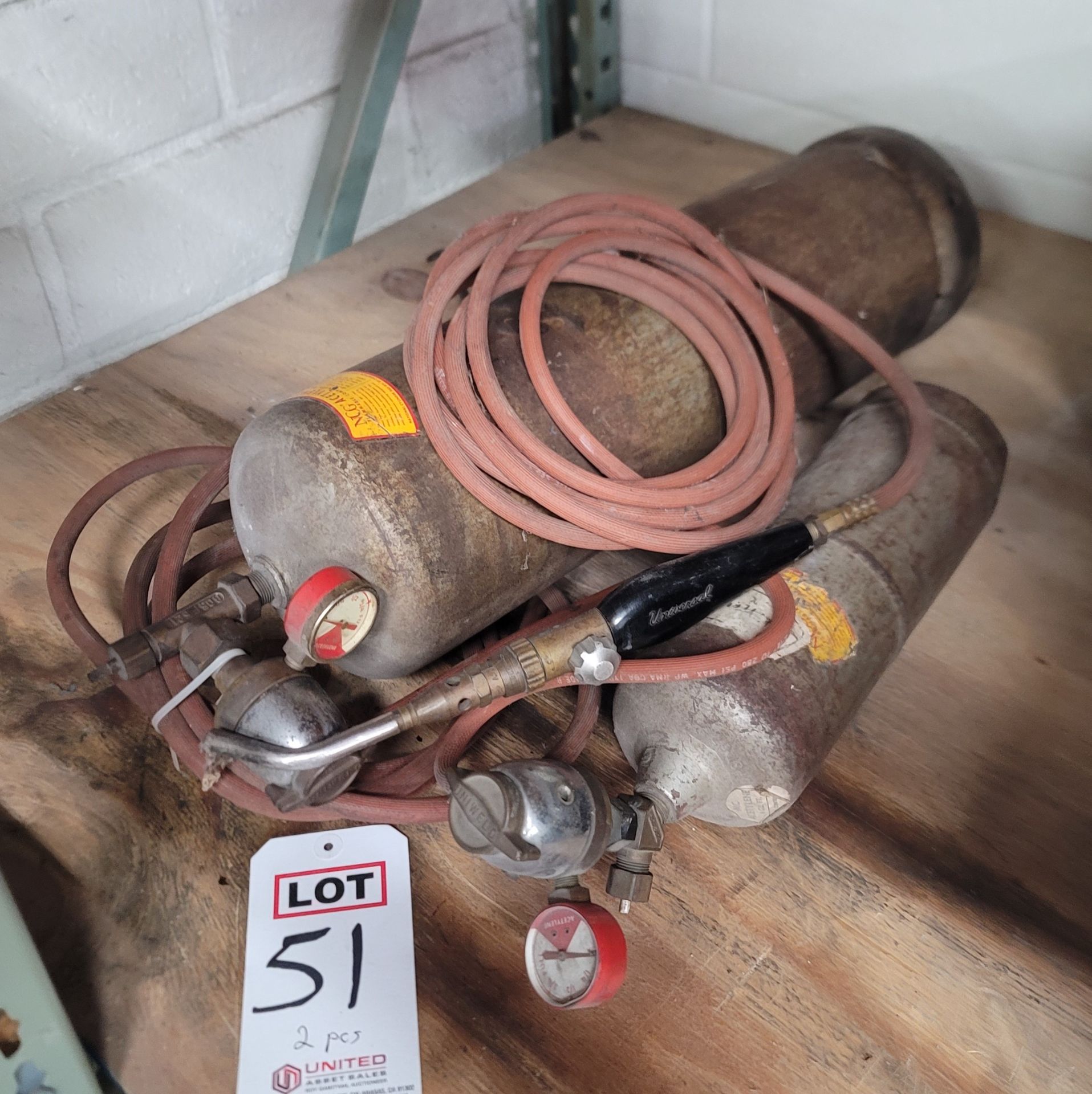 LOT - (2) ACETYLENE TANKS, TORCH