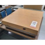 STARRETT PINK GRANITE SURFACE PLATE, 24" X 24" X 6", W/ WOOD COVER