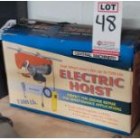 CENTRAL MACHINERY 1,300 LB ELECTRIC HOIST W/ PENDANT CONTROL