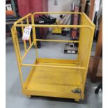 FORKLIFT MAINTENANCE PLATFORM, 3' X 3', W/ FORKLIFT POCKETS AND MOUNTED ON CASTERS