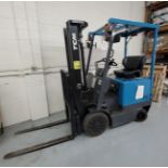 TCM ELECTRIC FORKLIFT, MODEL FCB15A4, 2,600 LB CAPACITY, APPROX. 6,208 HOURS, 3-STAGE MAST, SIDE