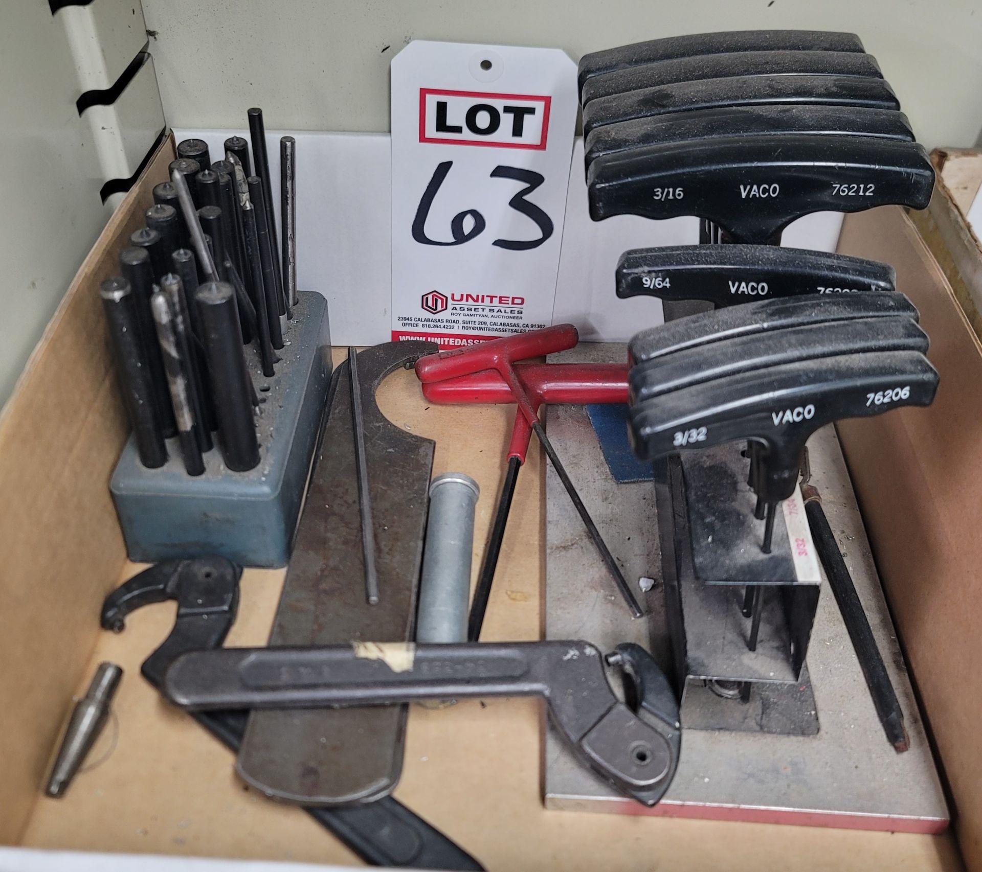 LOT - CENTER PUNCHES, HEX WRENCHES, SPANNER WRENCHES