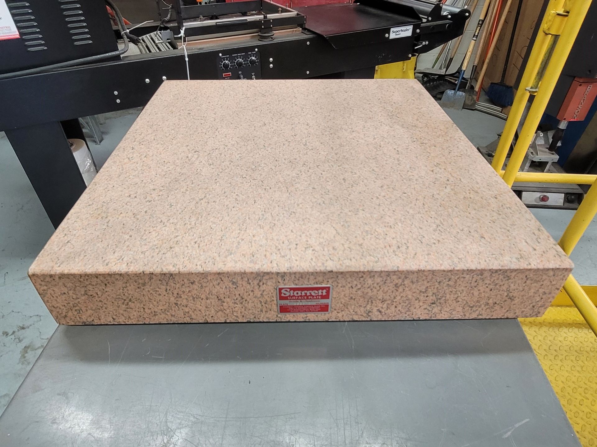 STARRETT PINK GRANITE SURFACE PLATE, 24" X 24" X 4", W/ WOOD COVER - Image 2 of 3