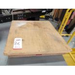 STARRETT PINK GRANITE SURFACE PLATE, 24" X 24" X 4", W/ WOOD COVER