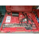 MILWAUKEE 1-1/2" ROTARY HAMMER, W/ CASE AND SEVERAL BITS