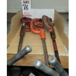 LOT - (3) RIDGID PIPE CUTTERS: (2) NO. 1-2, 1/8"-2" AND (1) NO. 202 WIDE ROLL, 1/8"-2"