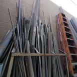 LOT - METAL CONDUIT OF VARIOUS DIAMETERS AND LENGTHS, SOME PLASTIC MIXED IN, W/ RACK