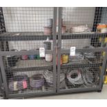 LOT - CONTENTS ONLY OF CAGE, TO INCLUDE: SPOOLS OF WIRE AND FLEX CONDUIT