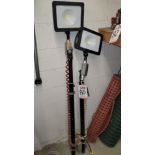 LOT - (2) LED WORK LIGHTS ON POLES, SUITABLE FOR WET LOCATIONS