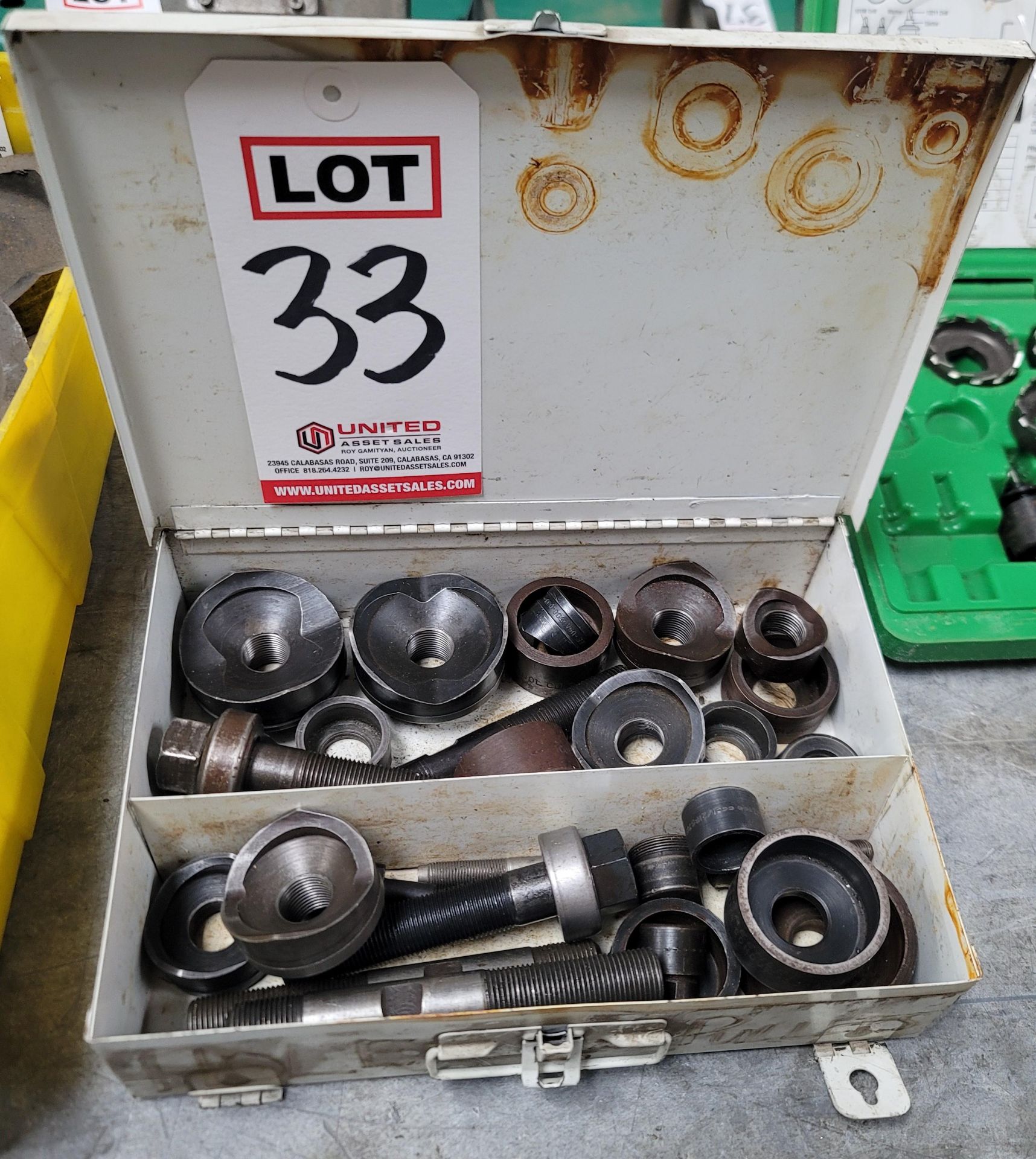 LOT - MISC. KNOCKOUT PUNCH DIES, W/ CASE