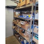 LOT - CONTENTS ONLY OF (2) 5' X 78" SHELF UNITS, TO INCLUDE: WIREMOLD EXTENSION BOXES, GANG BOX