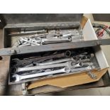 LOT - (2) SMALL TOOL BOXES, W/ CONTENTS: COMBINATION WRENCHES & SOCKETS