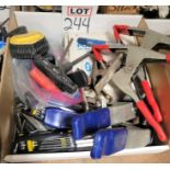 LOT - ALLEN & TORX WRENCHES, SPRING CLAMPS, 6" V-GROOVE STEEL WHEEL, ETC.